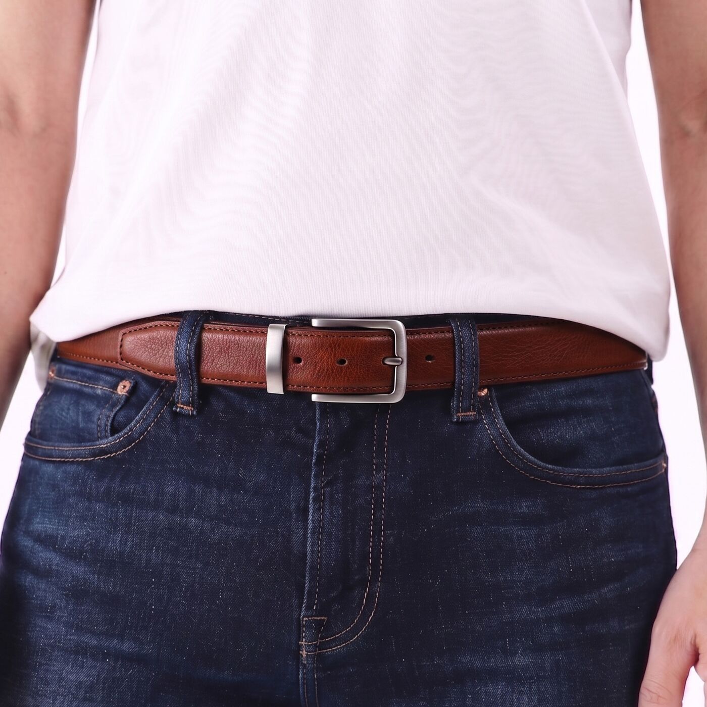 Men's Italian Reversible Leather Belt - Image 6
