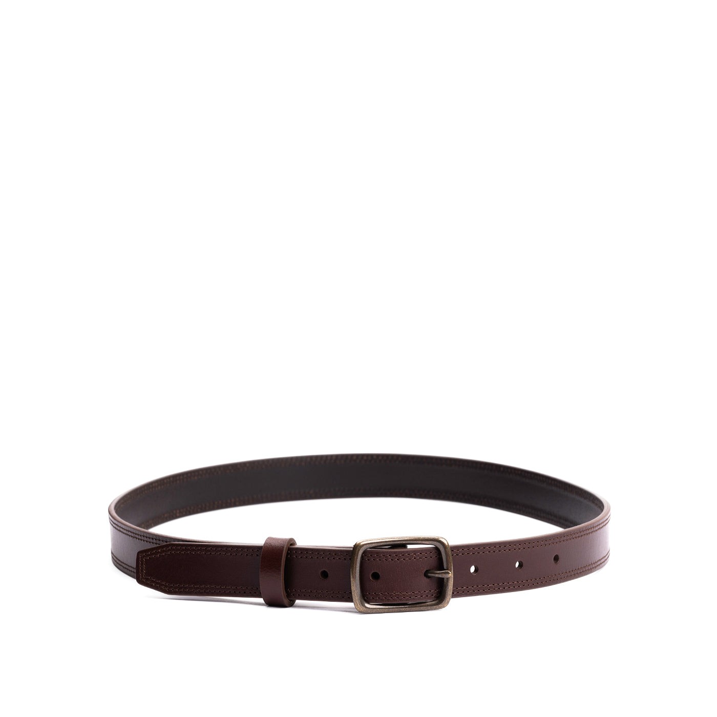 Women's Slim Double Stitch Leather Belt - Image 3